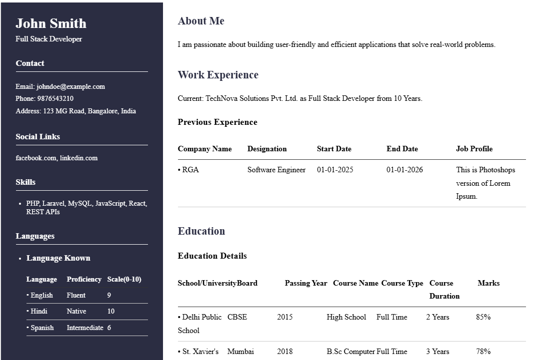 Resume 6